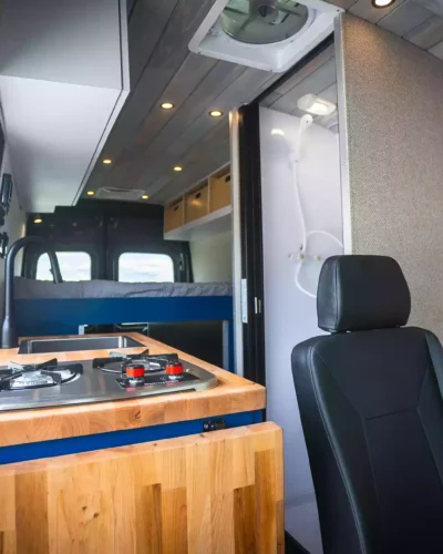 Atlas campervan build interior - True North Custom Campers